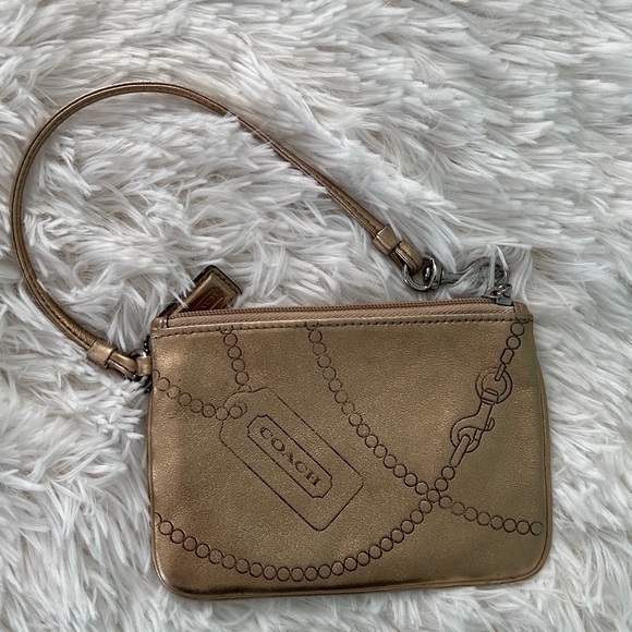 Coach Gold Chain-Embossed Wristlet - Picture 6 of 6